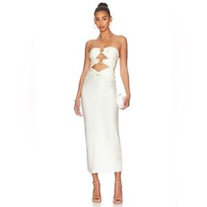 Retrofete - Shani Lily Dress - Large - New with Tag - Cream with Golden O-Ring